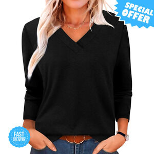 BRAND NEW XIEERDUO Long Sleeve V Neck Tunic Top - Fall Essential!